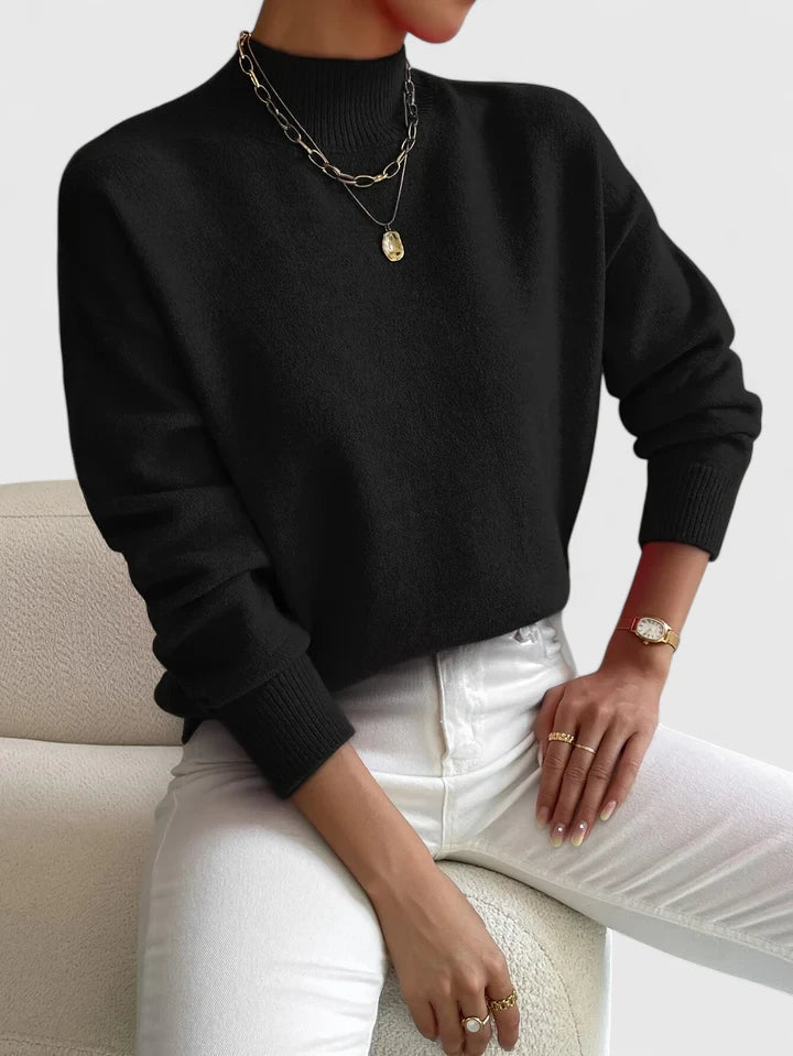 Pull en laine pour femme à col roulé, élégant, pour l’automne