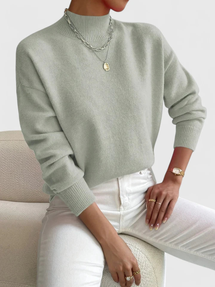 Pull en laine pour femme à col roulé, élégant, pour l’automne