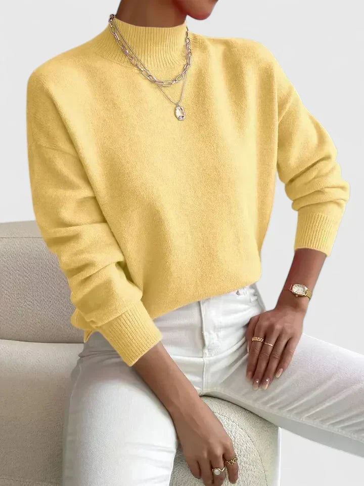 Pull en laine pour femme à col roulé, élégant, pour l’automne