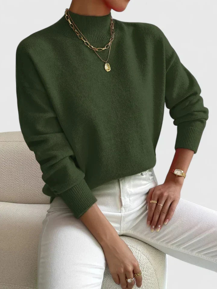 Pull en laine pour femme à col roulé, élégant, pour l’automne