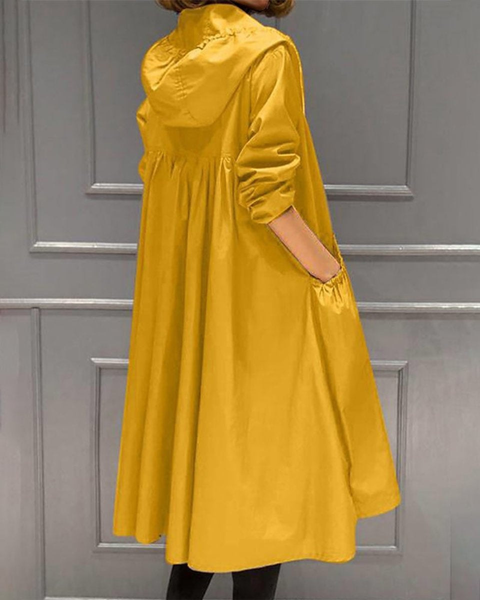 Parka de pluie longue pour femme avec capuche, pour l’automne