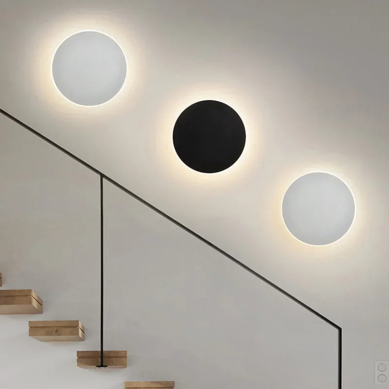 Applique LED ronde en aluminium, à montage en surface, lumière chaude pour couloir, 3000K