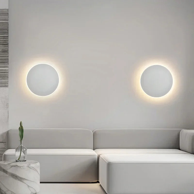 Applique LED ronde en aluminium, à montage en surface, lumière chaude pour couloir, 3000K