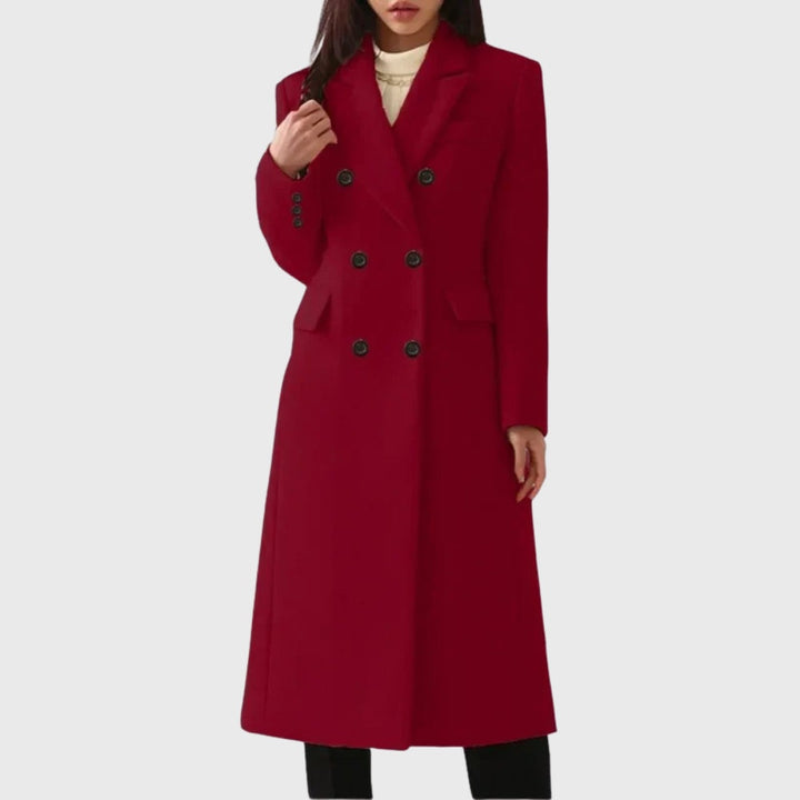 Manteau long en laine pour femme, double boutonnage, style diplomate, automne-hiver