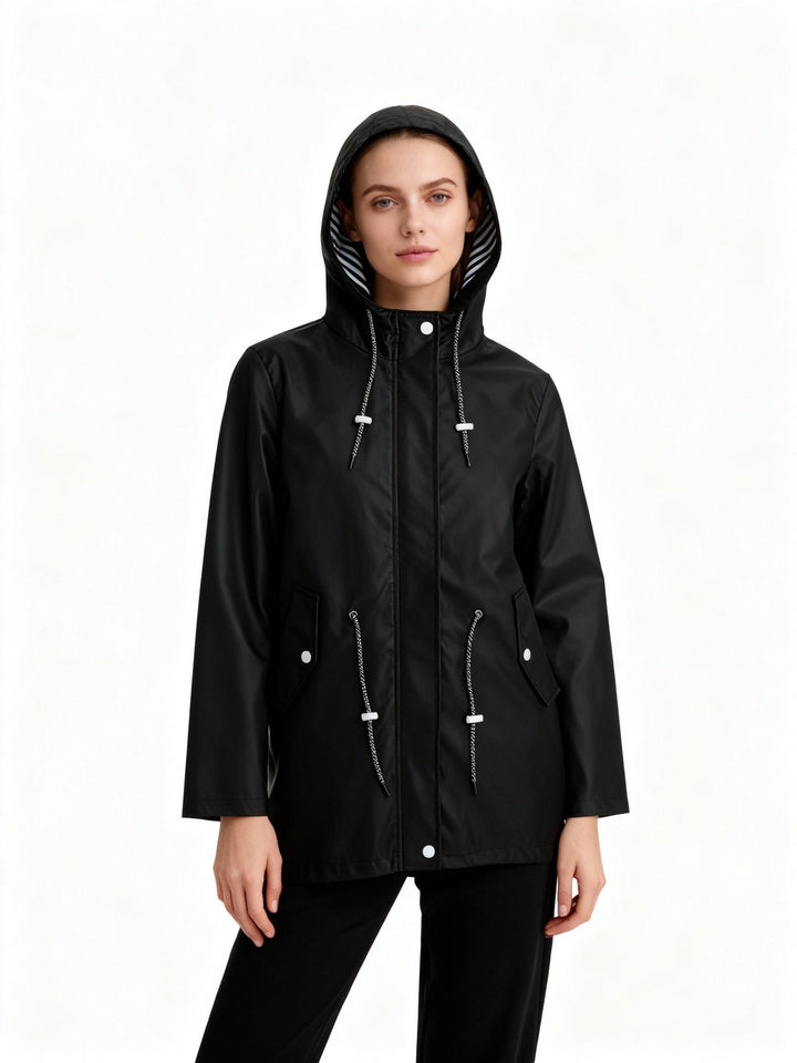 Impermeable para mujer con capucha, otoño