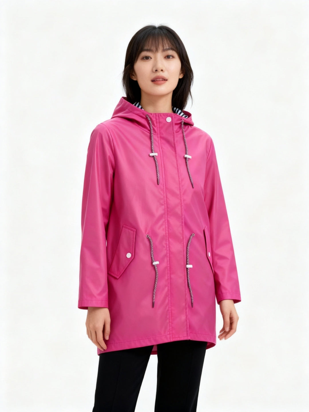 Impermeable para mujer con capucha, otoño
