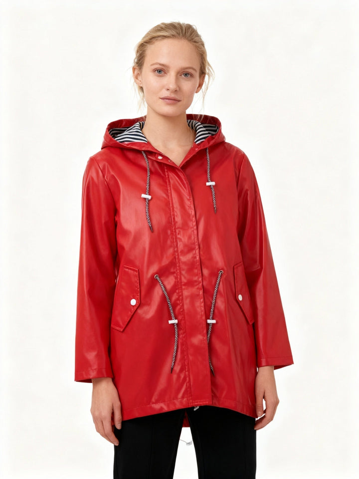 Impermeable para mujer con capucha, otoño