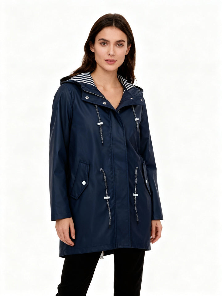 Impermeable para mujer con capucha, otoño