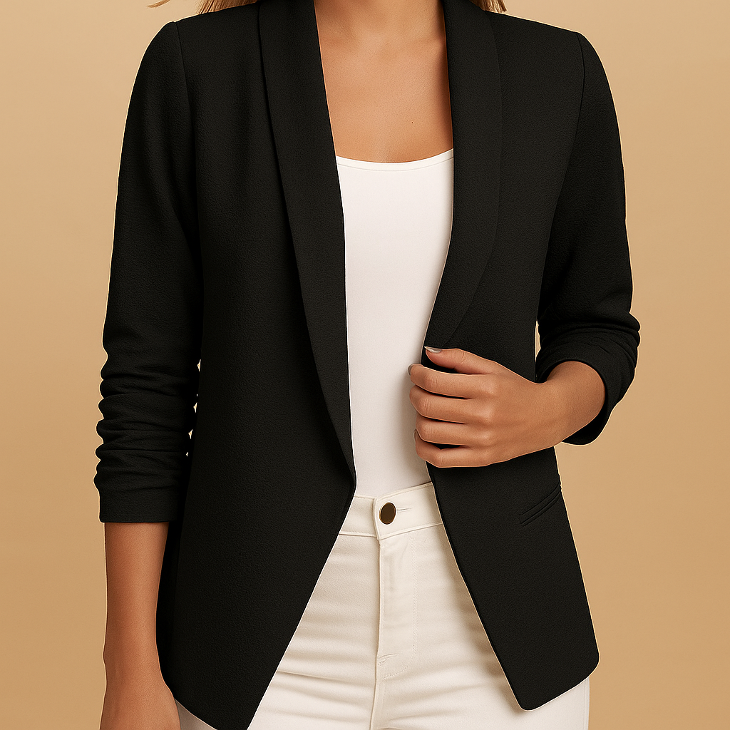 Blazer femme ouvert élégant en laine pour le printemps