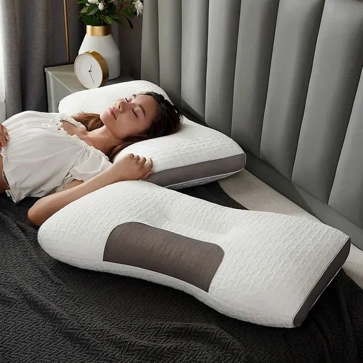 Oreiller ergonomique en fibres de soja respirant pour toutes les positions de sommeil