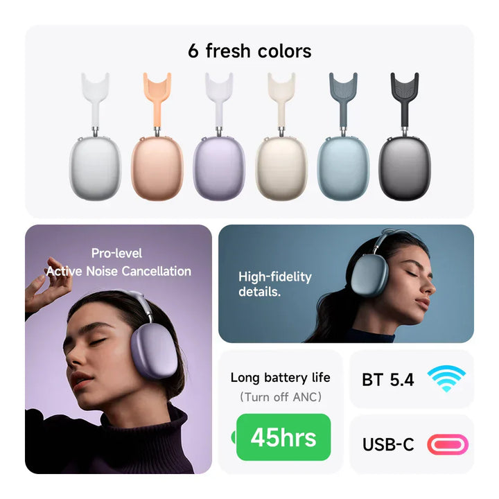 Cuffie wireless con cancellazione del rumore e autonomia di 45 h