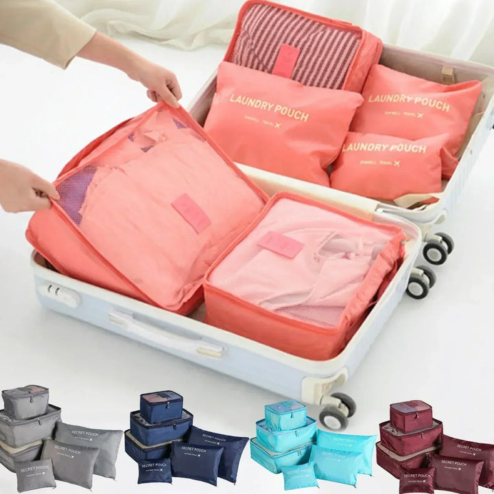 Cubes de rangement 6 pièces étanches pour valise de voyage – organisateurs de bagages
