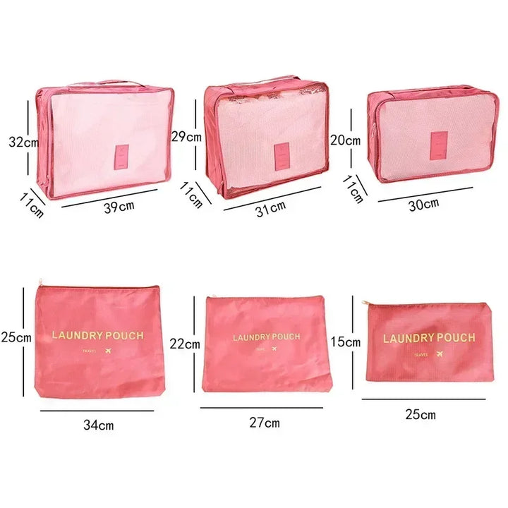 Cubes de rangement 6 pièces étanches pour valise de voyage – organisateurs de bagages