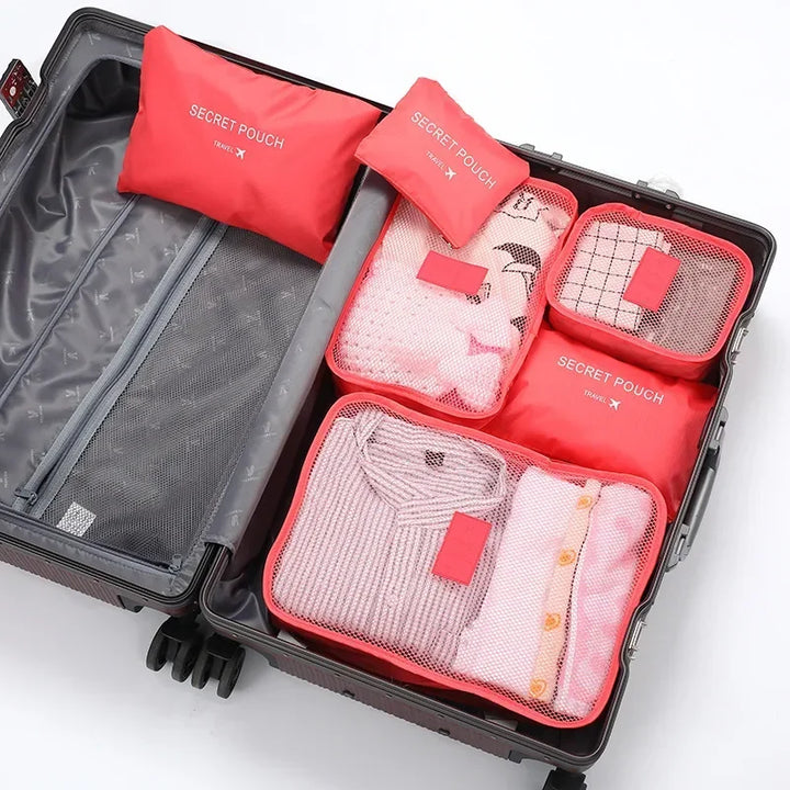 Cubes de rangement 6 pièces étanches pour valise de voyage – organisateurs de bagages