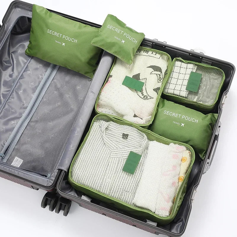 Cubes de rangement 6 pièces étanches pour valise de voyage – organisateurs de bagages