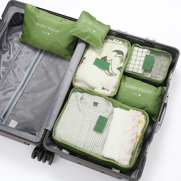 Cubes de rangement 6 pièces étanches pour valise de voyage – organisateurs de bagages