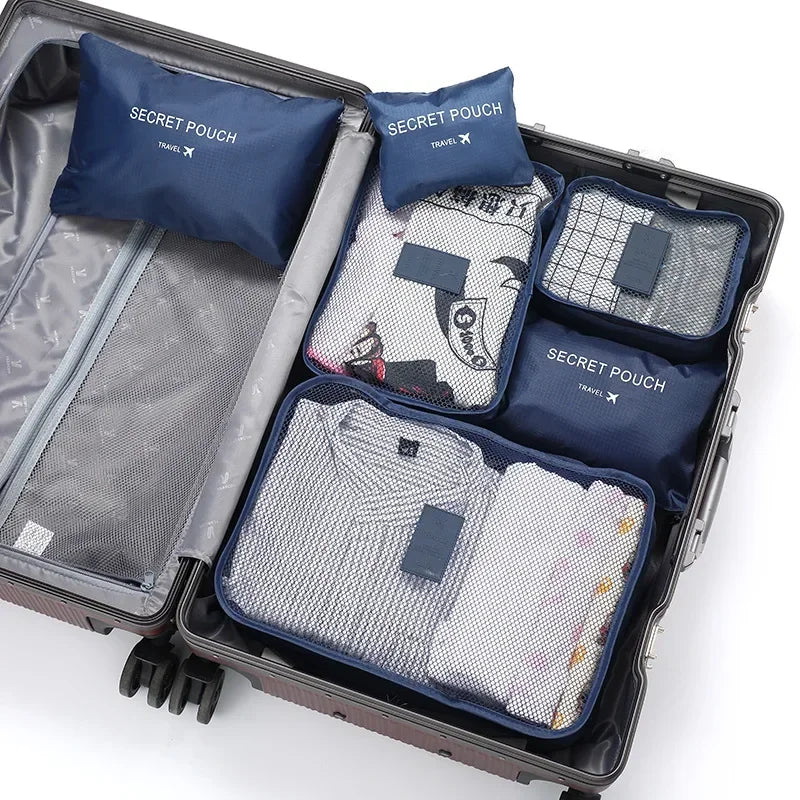 Cubes de rangement 6 pièces étanches pour valise de voyage – organisateurs de bagages