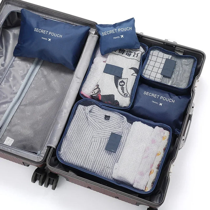 Cubes de rangement 6 pièces étanches pour valise de voyage – organisateurs de bagages