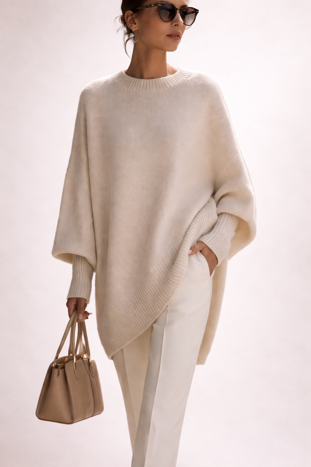 Pull femme en maille élégant pour l'automne, coupe classique pour les jours plus frais