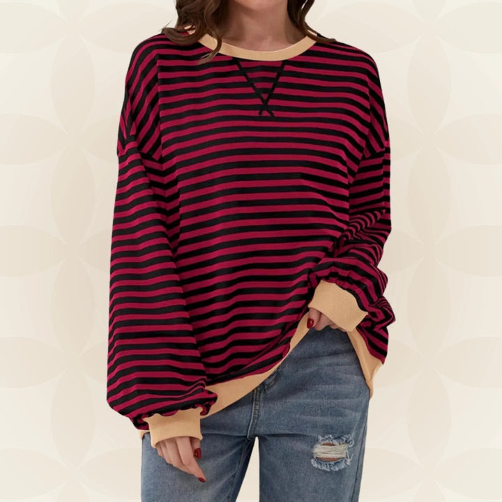 Pull femme oversize en maille pour l'automne, coupe ample et casual au quotidien