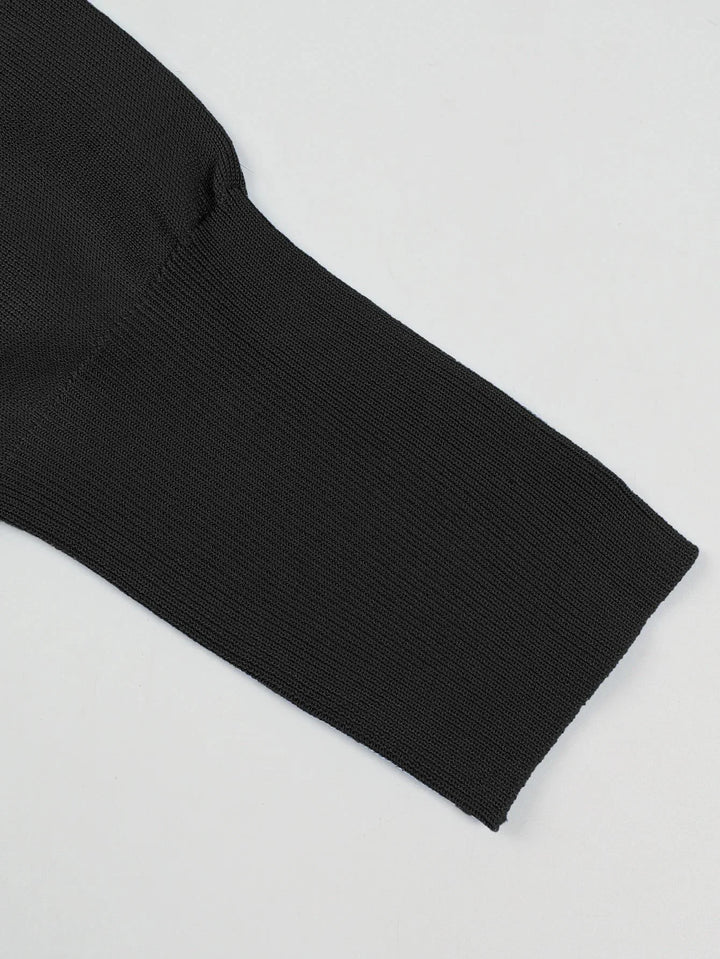 Pulover de damă cu guler înalt și umerii descoperiți, din tricot de lână, pentru toamnă