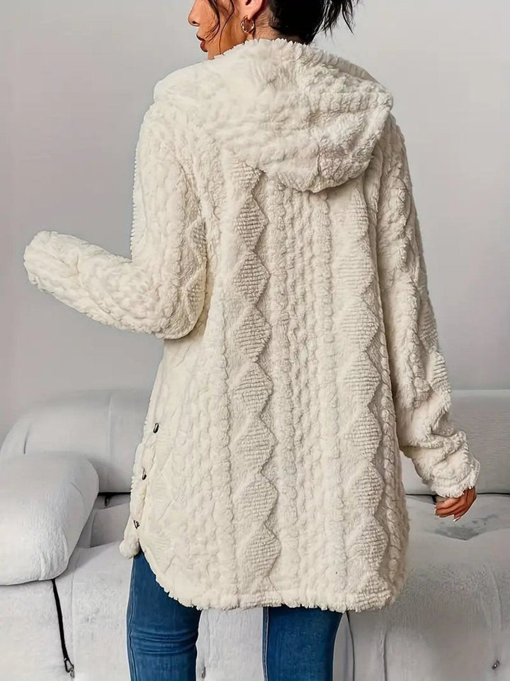 Veste polaire femme oversize à capuche, chaude pour l’automne