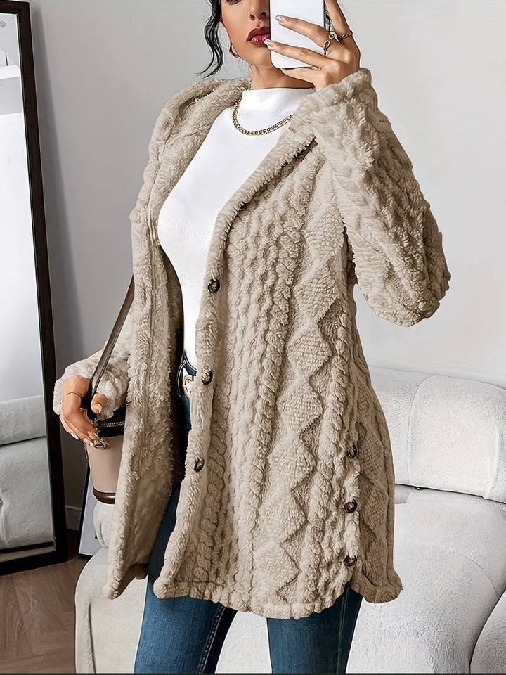 Veste polaire femme oversize à capuche, chaude pour l’automne