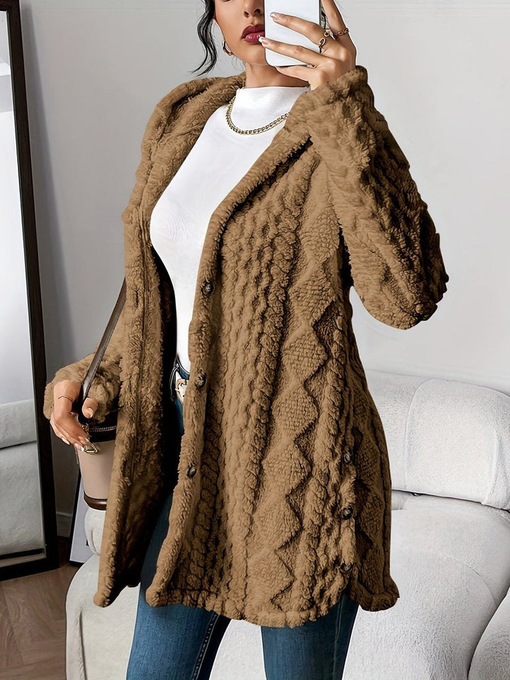 Veste polaire femme oversize à capuche, chaude pour l’automne