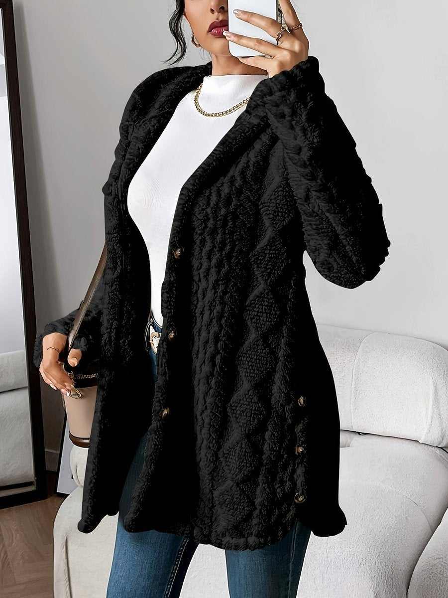Veste polaire femme oversize à capuche, chaude pour l’automne