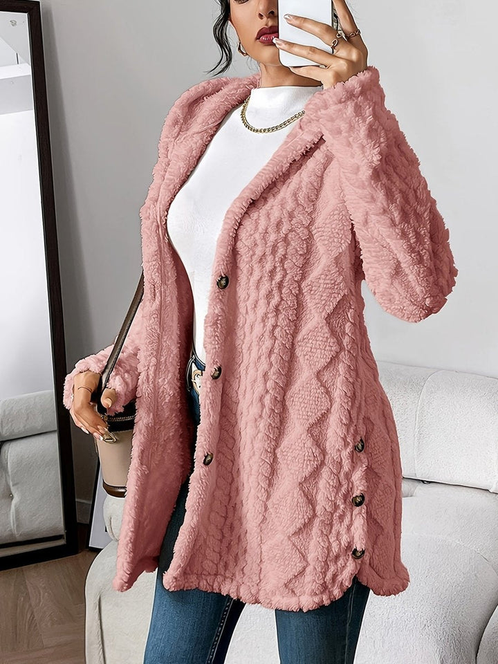 Veste polaire femme oversize à capuche, chaude pour l’automne