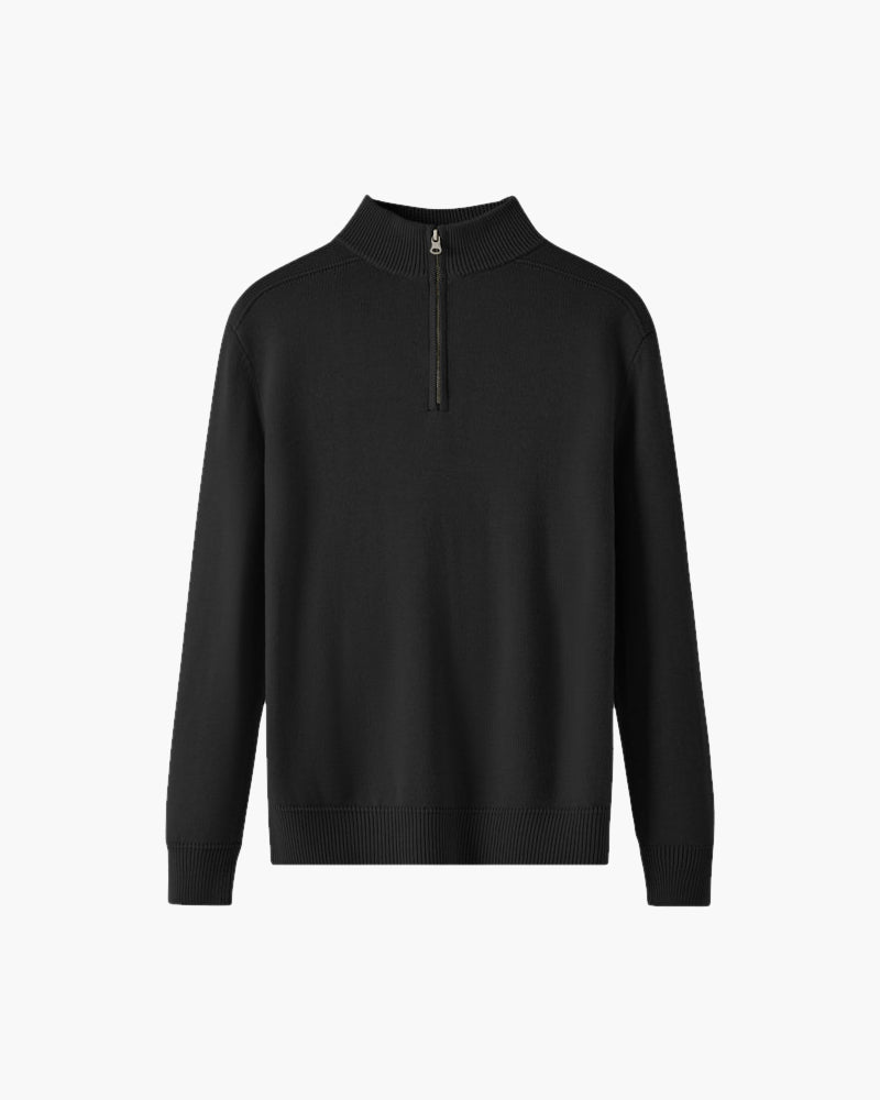 Pull homme en laine mérinos à col zippé, élégant pour l’automne