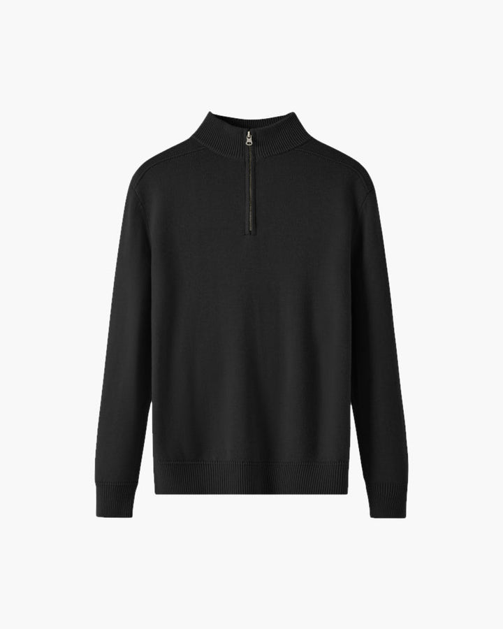 Pull homme en laine mérinos à col zippé, élégant pour l’automne