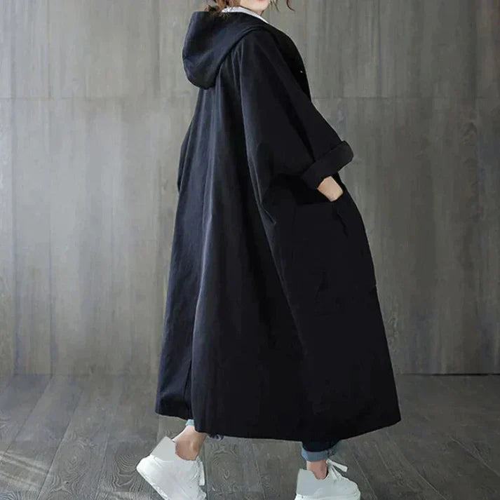 Trench-coat femme coupe-vent en coton avec ceinture pour une protection par temps frais