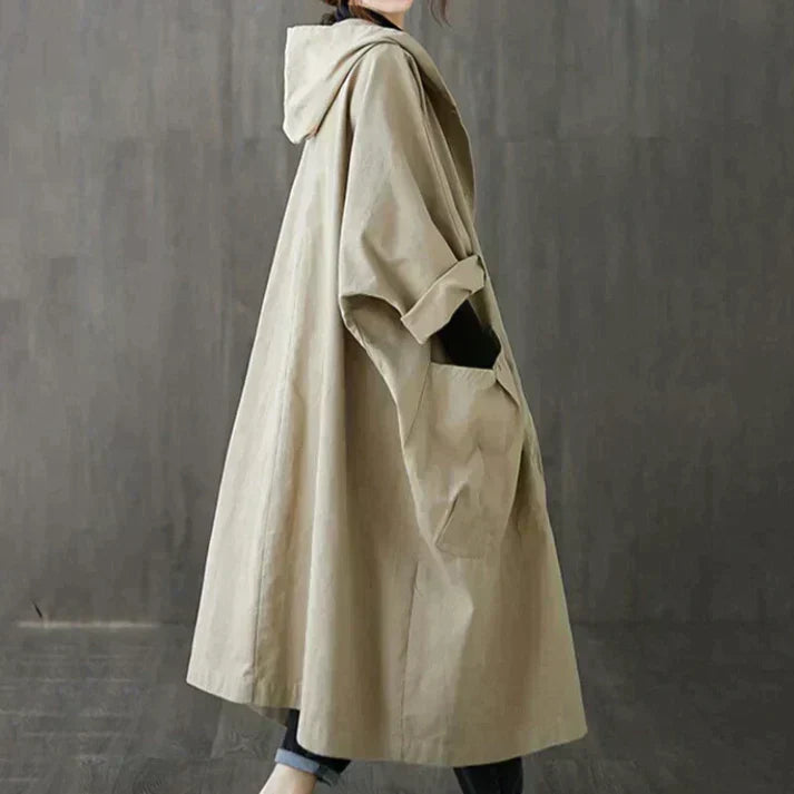 Trench-coat femme coupe-vent en coton avec ceinture pour une protection par temps frais