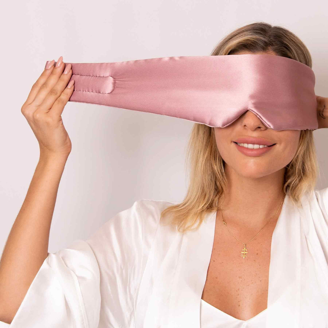 Masque de sommeil en soie 22 mommes, réglable et respirant, pour le voyage et la maison, été 2026
