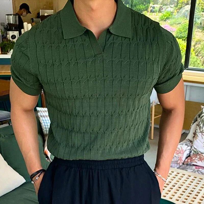 Summer polo shirt in wear-resistant knit - Cajo