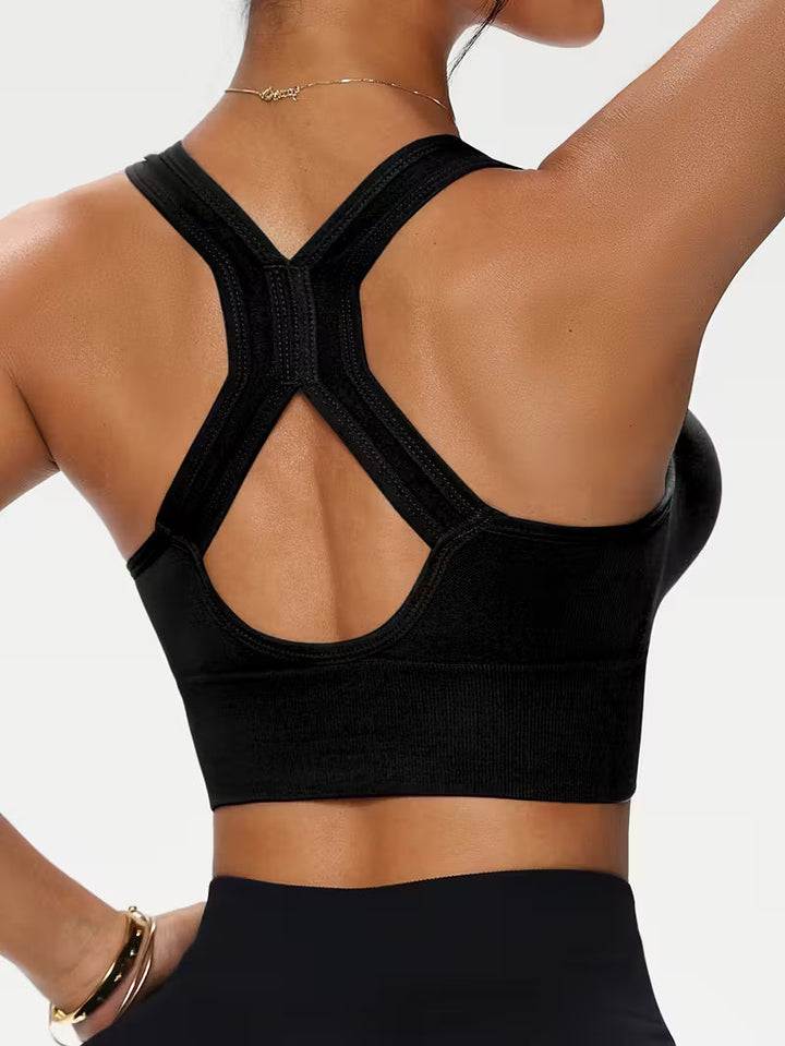Soutien-gorge de sport à fermeture éclair frontale, push-up, sans armatures, en polyamide, pour un usage quotidien, été 2026