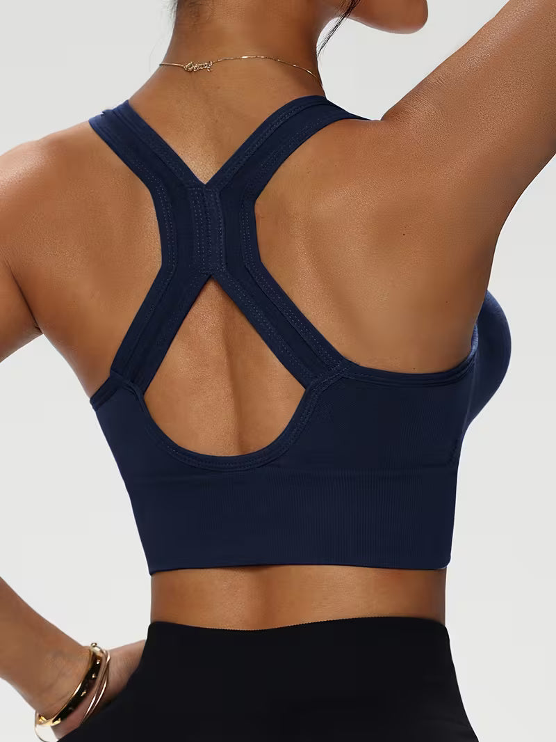 Soutien-gorge de sport à fermeture éclair frontale, push-up, sans armatures, en polyamide, pour un usage quotidien, été 2026