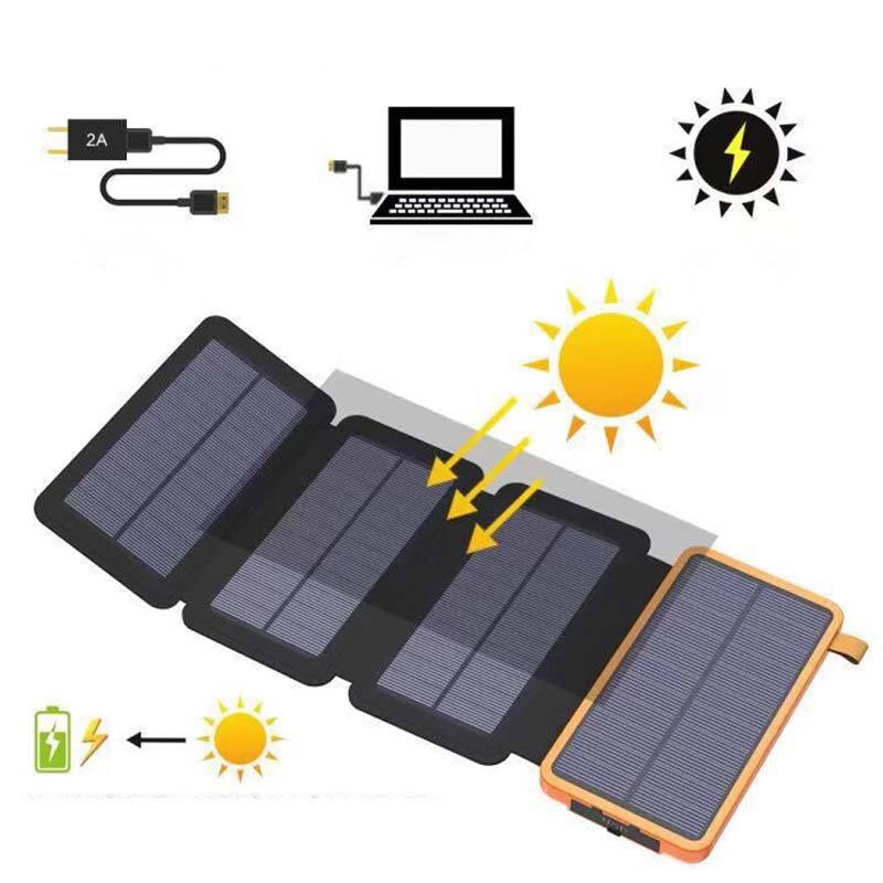 Solar Powerbank for Charging Phone, 25000 mAh, for Camping and Travel