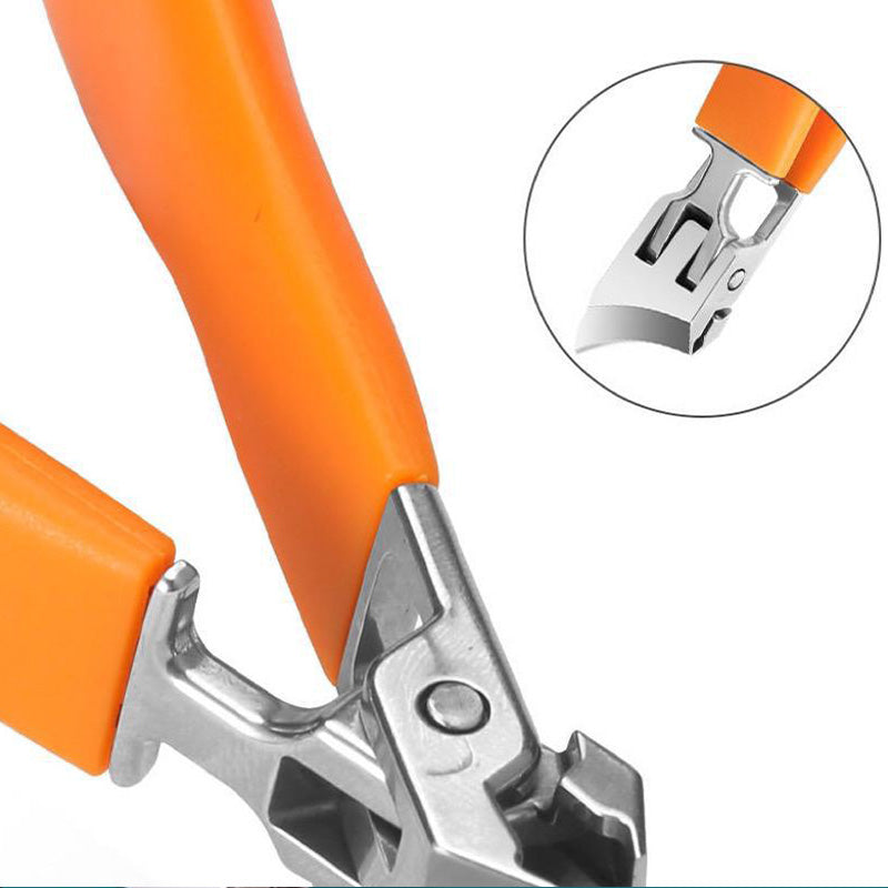 Tagliaunghie largo antiscivolo in acciaio inox per unghie spesse