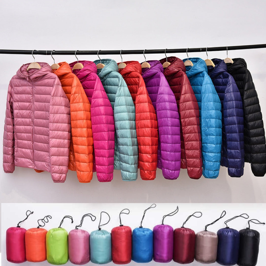 Claire™ - Giacca in Piumino di Cotone con Cappuccio