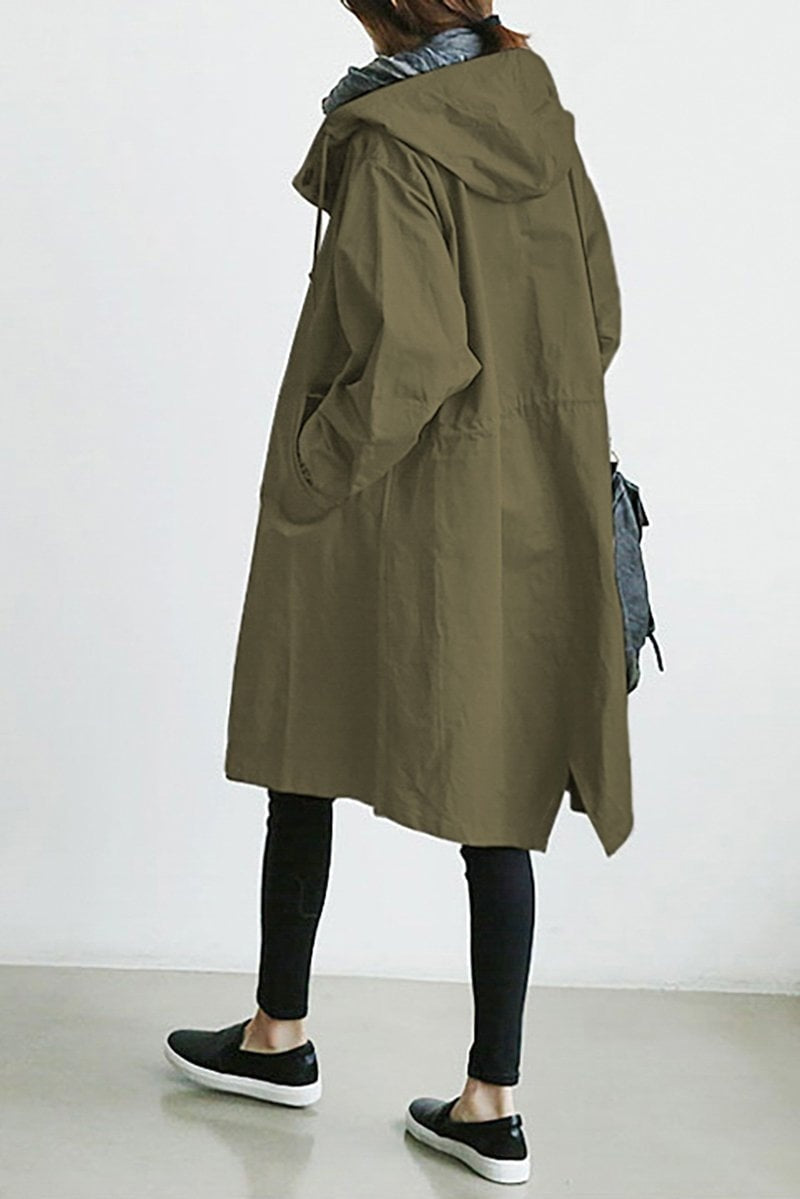 Veste légère de mi-saison pour femme en coton, à capuche, pour l’automne