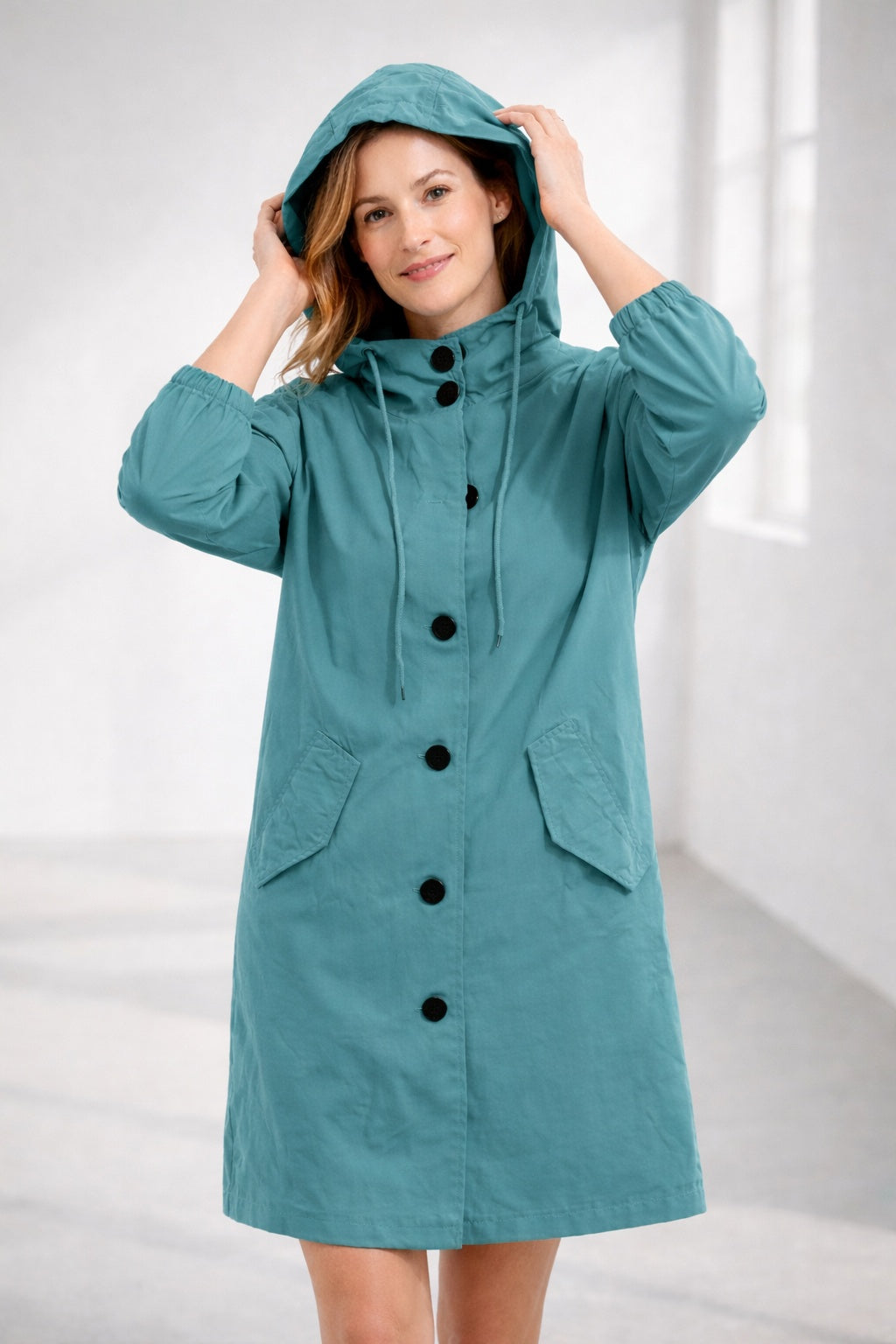 Veste légère de mi-saison pour femme en coton, à capuche, pour l’automne