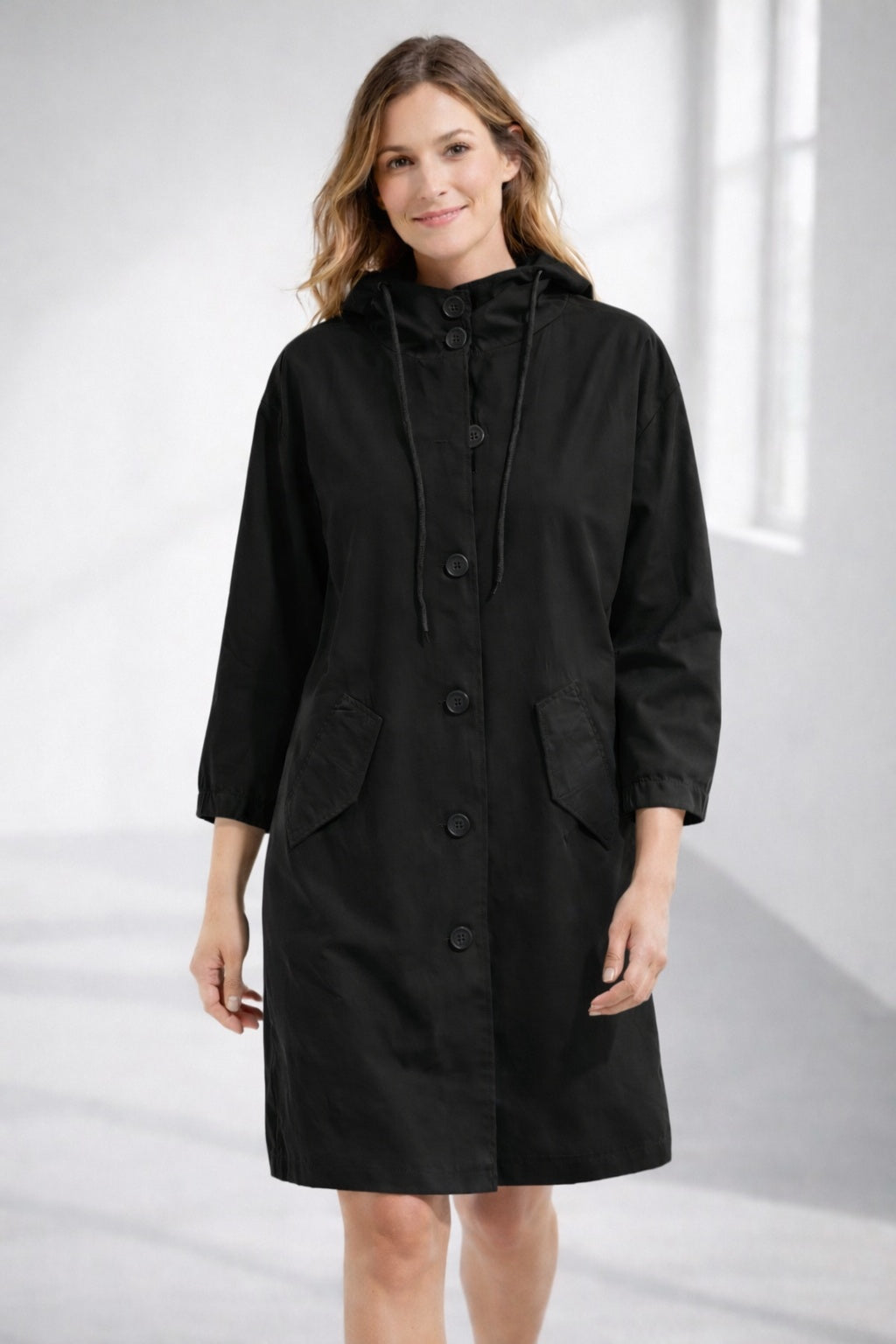 Veste légère de mi-saison pour femme en coton, à capuche, pour l’automne