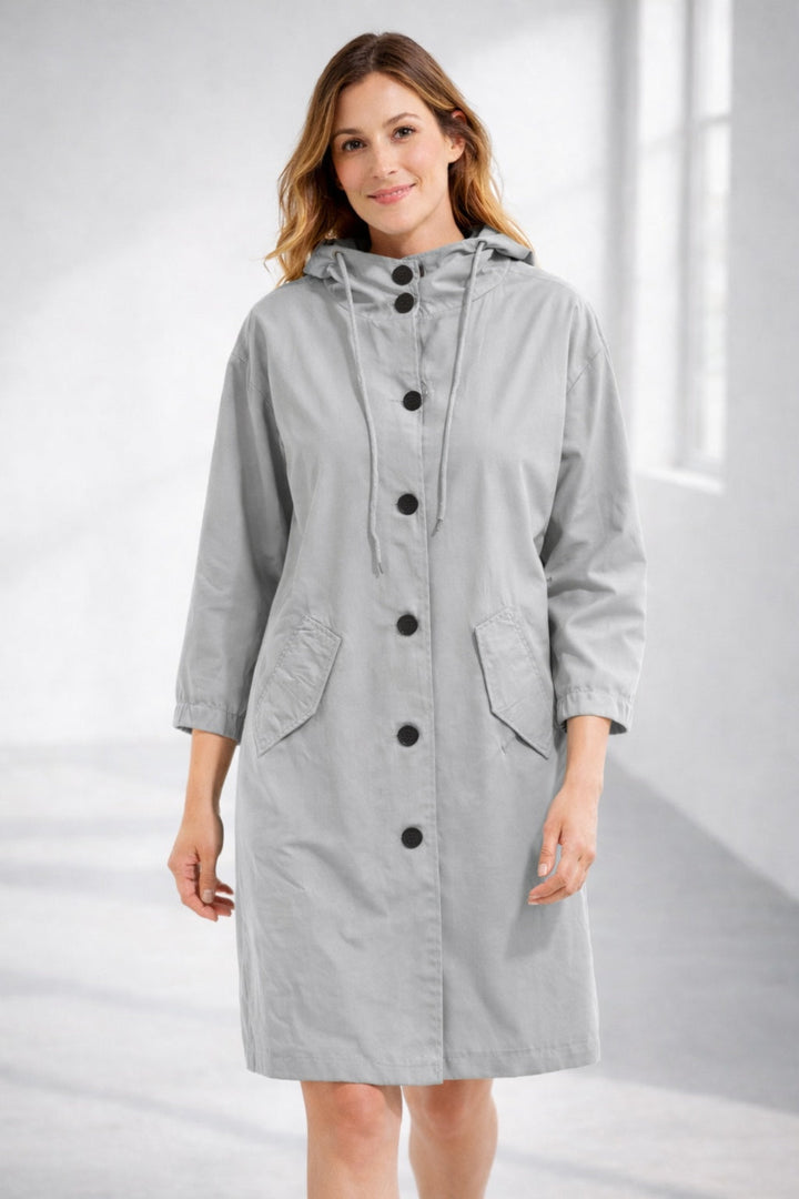 Veste légère de mi-saison pour femme en coton, à capuche, pour l’automne