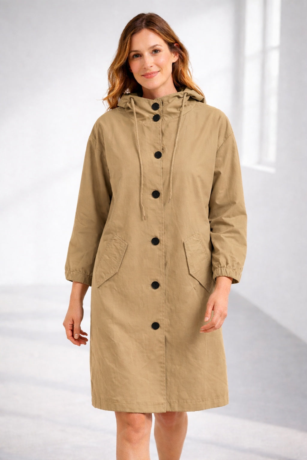 Veste légère de mi-saison pour femme en coton, à capuche, pour l’automne