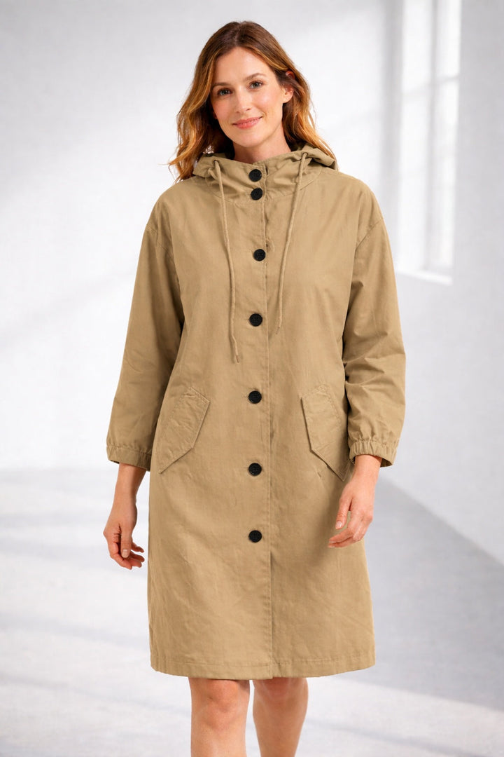 Veste légère de mi-saison pour femme en coton, à capuche, pour l’automne