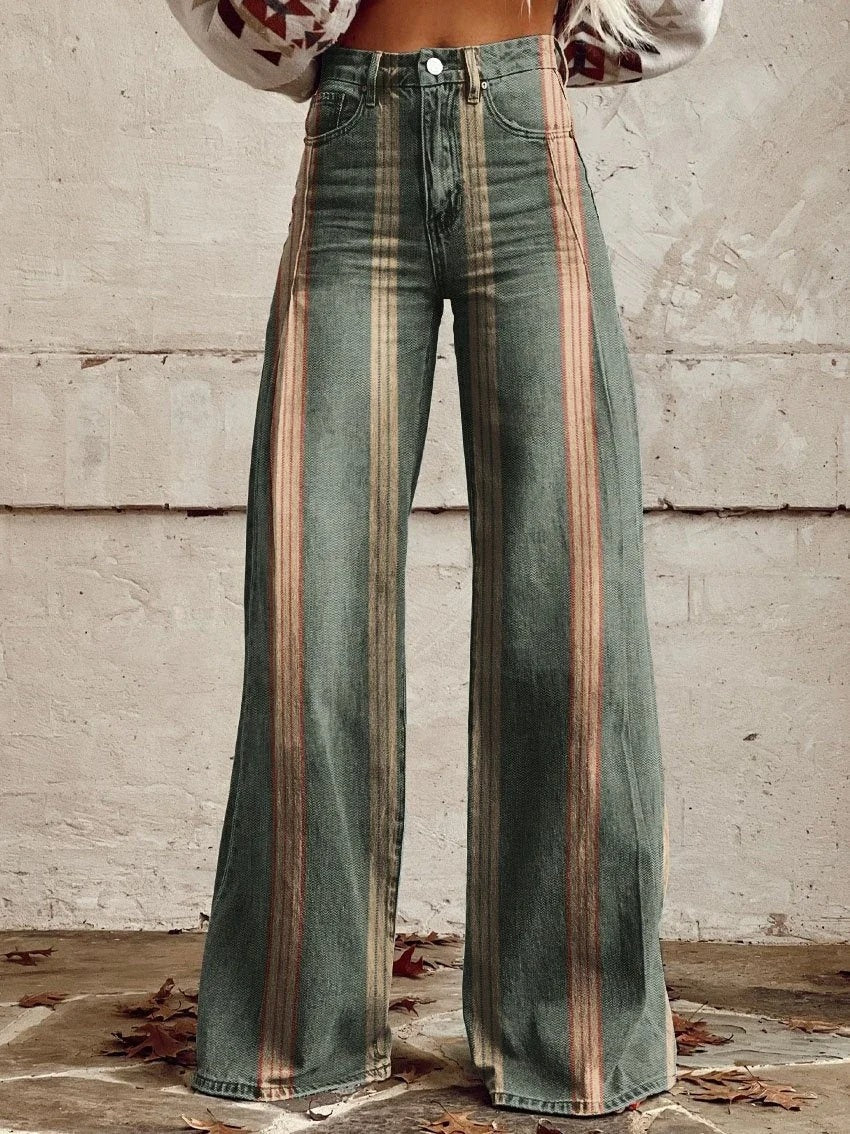 Edie - Eleganckie spodnie retro z modnymi szerokimi nogawkami