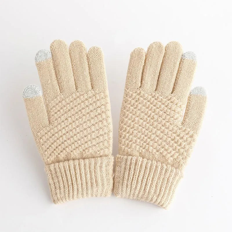 Gants d’hiver femme en cachemire tricoté tactiles pour l’automne et l’hiver