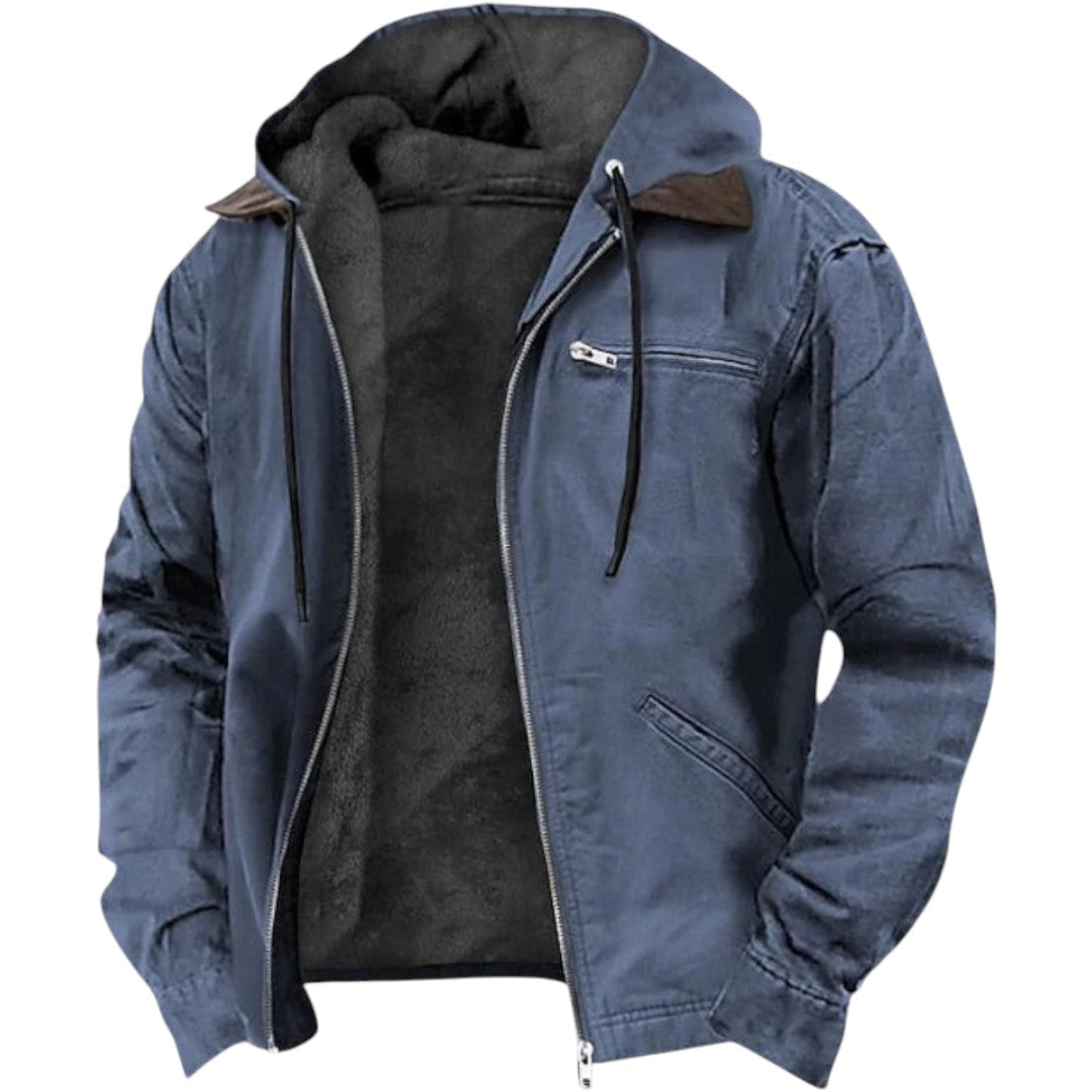 Veste à capuche homme doublée polaire, blouson décontracté chaud et léger pour l’automne